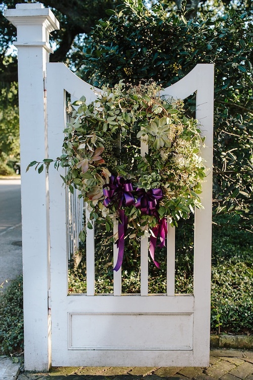 Wreath by Loluma. Image by Carolina Photosmith at the Governor Thomas Bennett House.