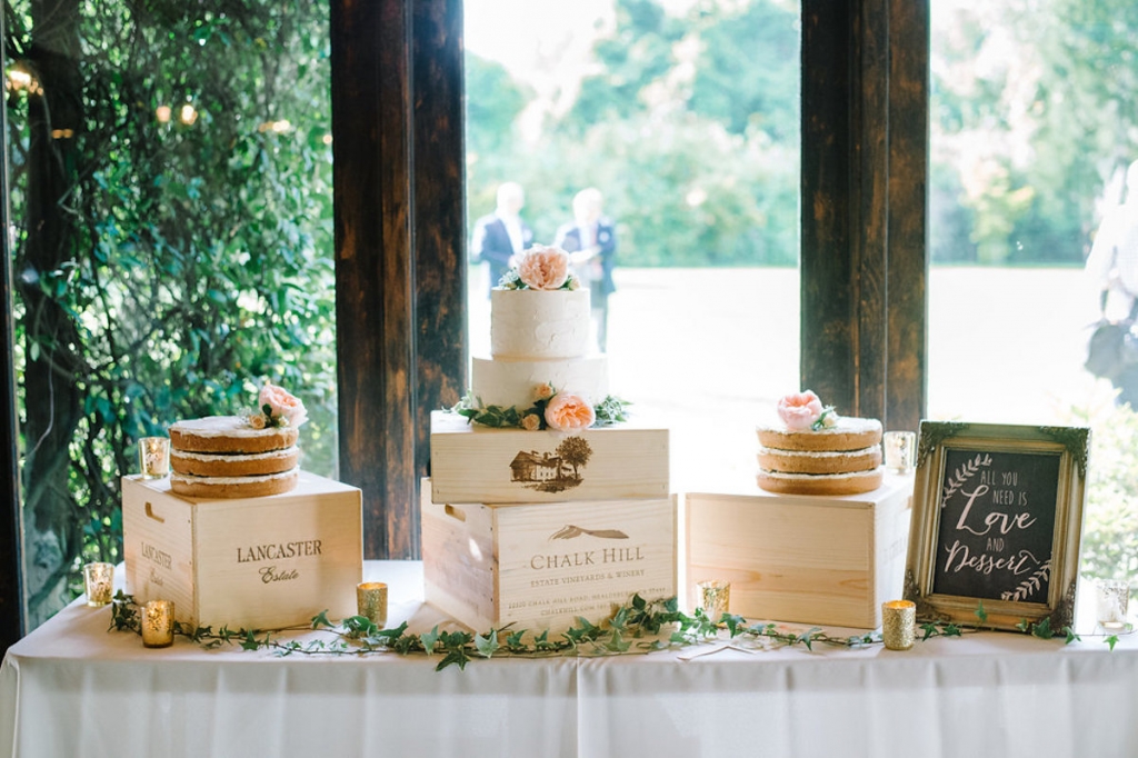 Image by Aaron &amp; Jillian Photography. Cakes by Wildflour Pastry. Signage by Anna Hobbs.