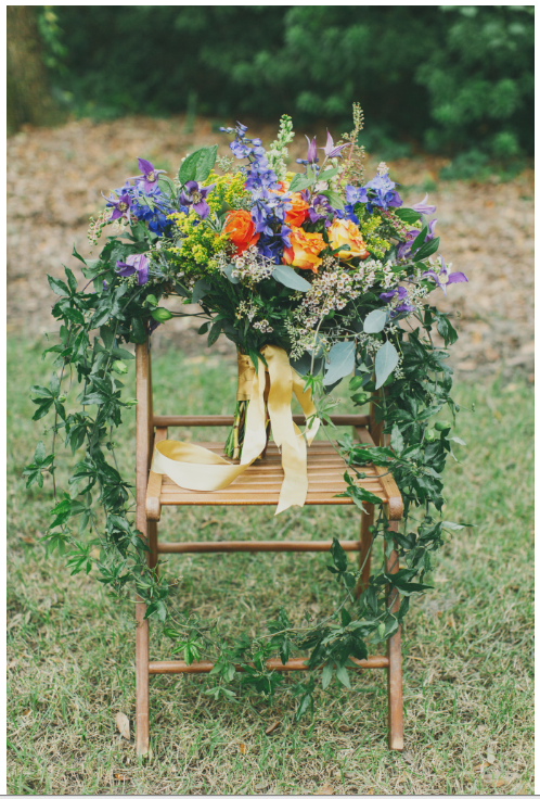 &quot;I had no idea that my bouquet looked like a heart,&quot; says Liz, &quot;until one of my friends pointed it out in a photo…kind of perfect though.&quot;