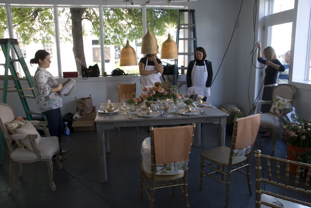 The Charleston Bride Table before we’ve moved all the extra junk out of the way! It always amazes me what’s right off screen when everything in the shot is so meticulous and orderly.