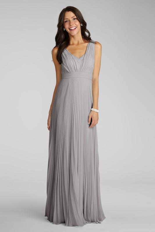 Donna Morgan&#039;s &quot;Giselle&quot; in Sterling. Available in Charleston through Bella Bridesmaids.