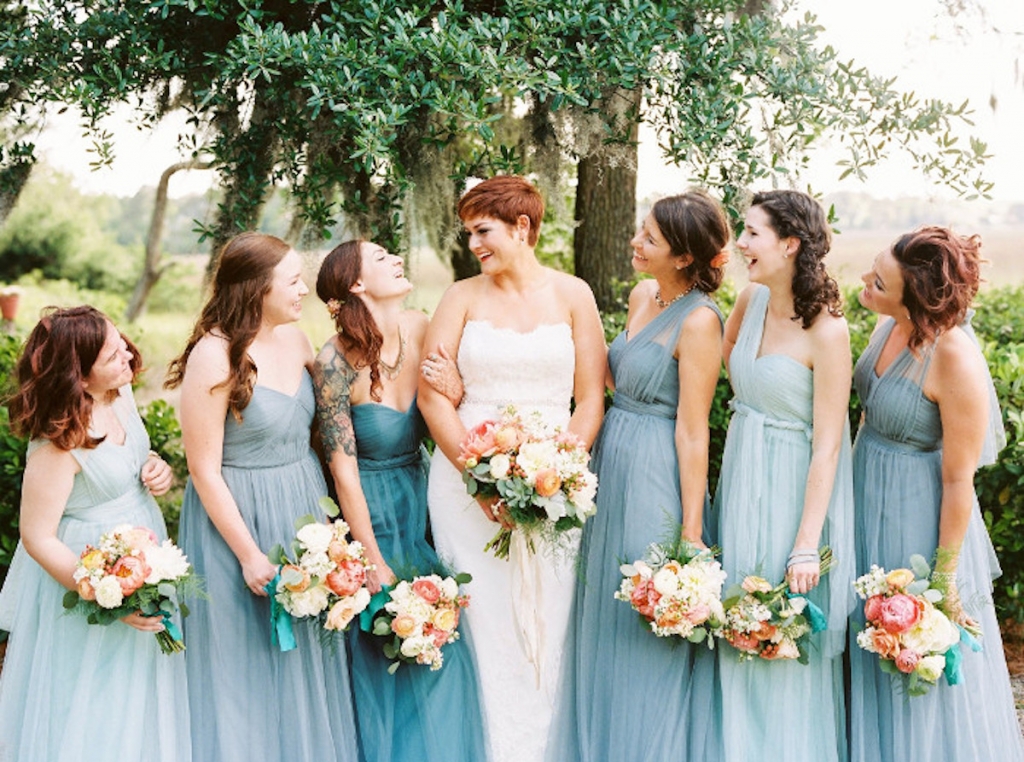 Image by Perry Vaile Photography. Bride&#039;s attire by Sottero and Midgley. Bouquets by Rebecca Rose Events.