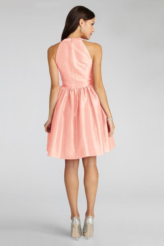 Donna Morgan&#039;s &quot;Trish&quot; in Salmon Rose. Available in Charleston through Bella Bridesmaids.