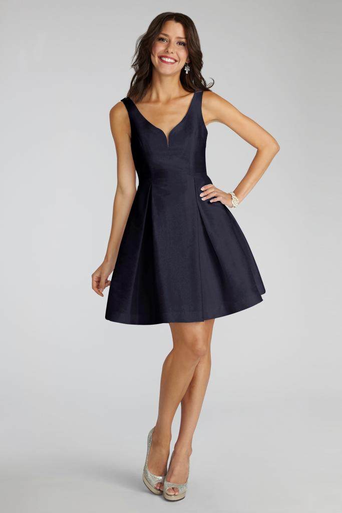 Donna Morgan&#039;s &quot;Ruby&quot; in Navy. Available in Charleston through Bella Bridesmaids.