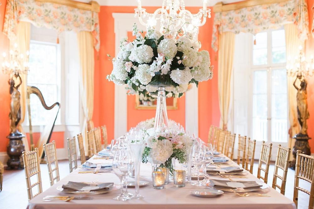 Event and floral design by Gathering Floral + Event Design. Photograph by Marni Rothschild Pictures at the William Aiken House.