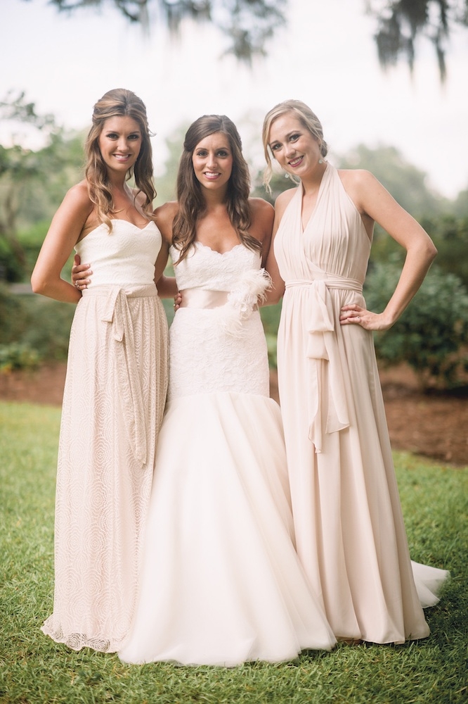 Bride&#039;s gown by Legends by Romona Keveza (available locally through Maddison Row). Bridesmaid dresses from Bella Bridesmaids. Image by Timwill Photography at Hyde Park Farm &amp; Polo Club.