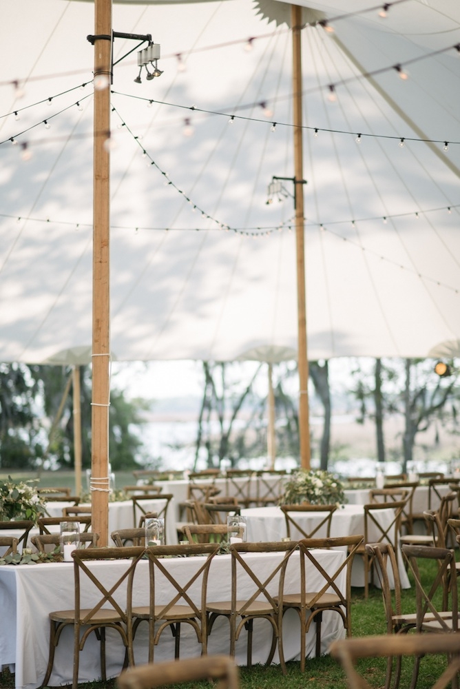 Wedding design by Katherine Weaver. Day-of coordination by RLE Charleston. Rentals from Snyder Events. Lighting by Technical Event Company. Florals by Sara York Grimshaw Designs. Photograph by Sean Money + Elizabeth Fay.