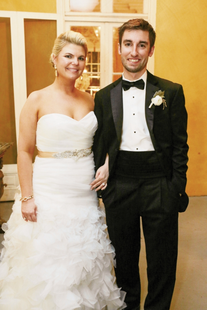 She wore Monique Lhuillier from Maddison Row; he wore a tux from Berlin&#039;s.