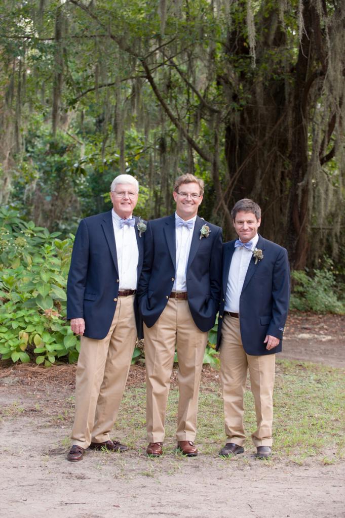 Groom and groomsmen’s suits from Brooks Brothers. Ties by High Cotton. Boutonnieres by Forget Me Nots by Horst Florist. Image by Anne Liles Photography on Wadmalaw Island.