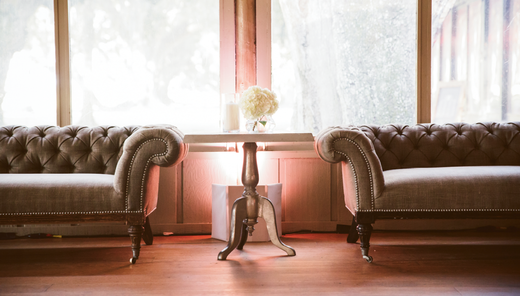Comfy sofas from  Snyder Events offered guests respite from the lively dance floor.   &lt;i&gt;Amelia + Dan Photography&lt;/i&gt;