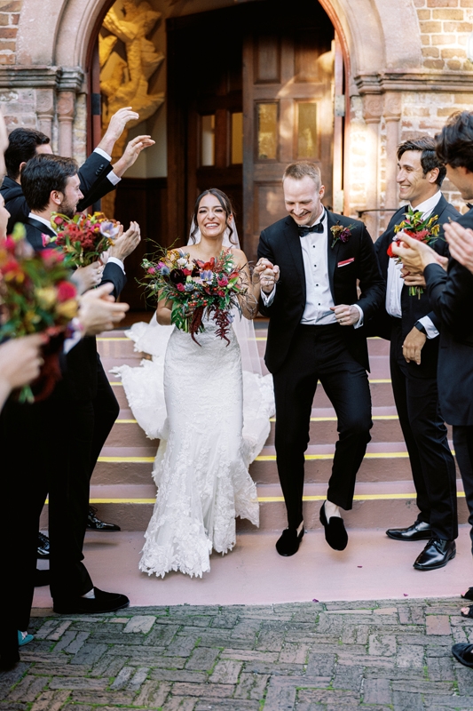 The couple were wed at Circular Congregational Church on Meeting Street.