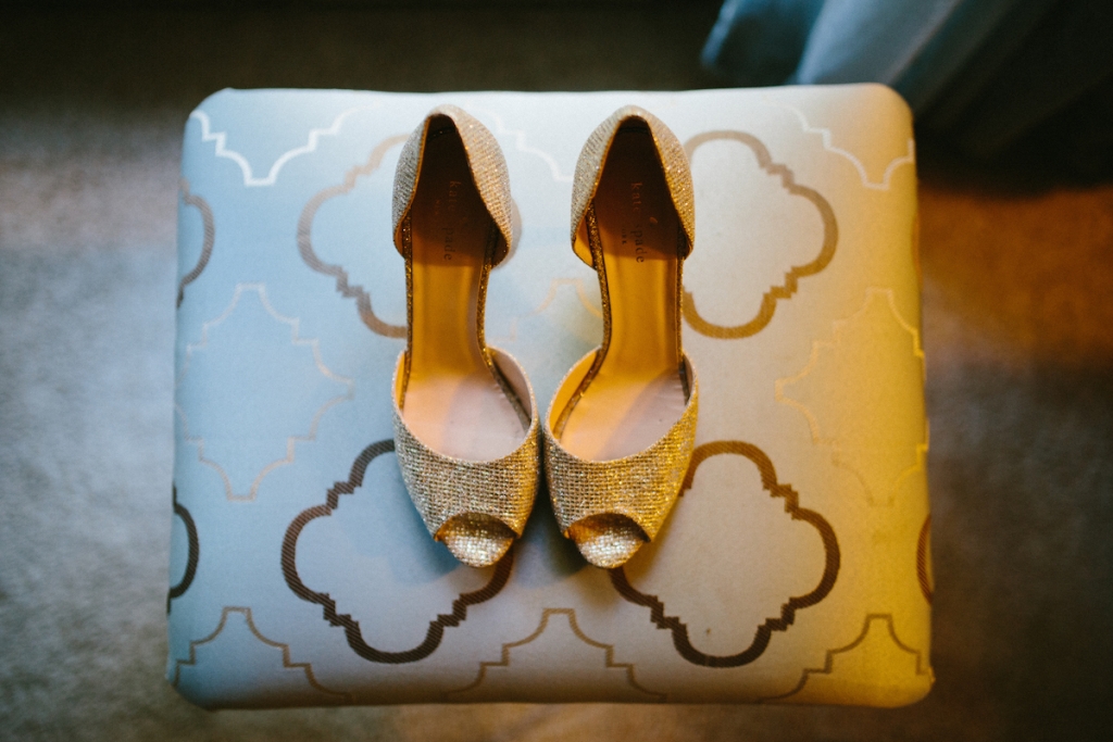 Bride’s shoes by Kate Spade. Image by Clay Austin Photography.