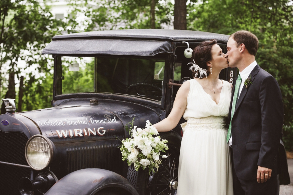 Caroline and Shane left the party in his grandfather’s Ford Model A.