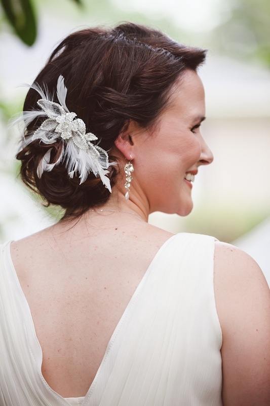 Hair by Linda Pearson of Salon 120 &amp; Day Spa. Hair comb by Swoon. Earrings by Filigree. Image by Amelia + Dan Photography.