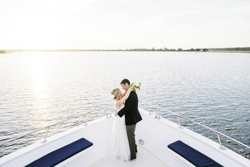 SHIP’S ROMANCE: Jamie and Tyler traded vows aboard The Carolina Girl October 18, 2014.