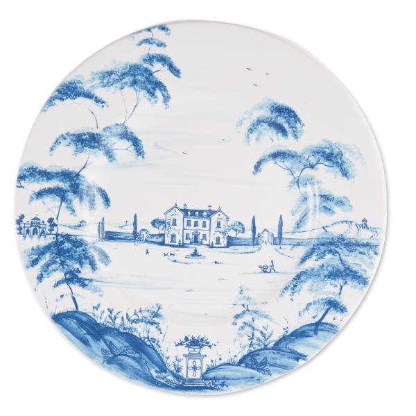 Juliska’s “Country  Estate” Dinner Plate.  Artist Deborah Sears offers up a delightful pastoral scene with this decal-transferred pattern that’s a modern-day antique-in-the- making. GDC Home, $47  (11-inch plate)