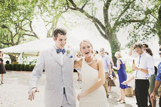 WEDDING SHOWER: “Absorb the day,” advises Sarah, who changed into an Aidan Mattox dress before leaving the reception. “Seeing all your loved ones is something you’ll want to remember!”