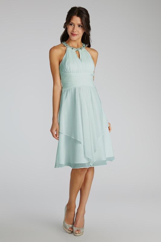 Donna Morgan&#039;s &quot;Sophie&quot; in Beach Glass. Available in Charleston through Bella Bridesmaids.